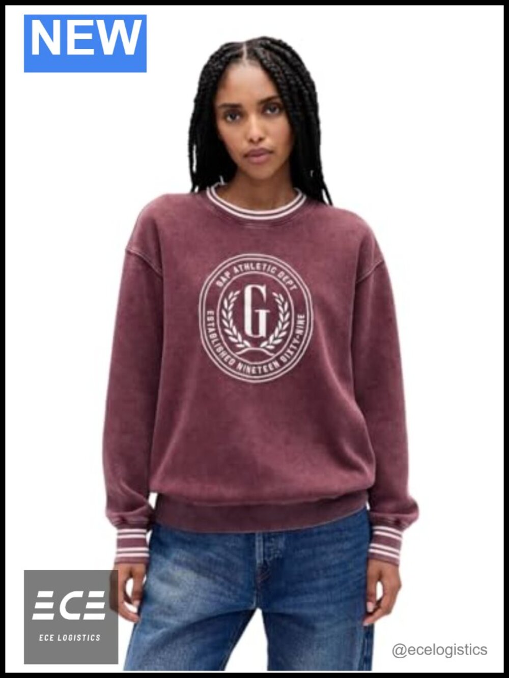 Gap Logo Long Sleeve Pullover Tunic Crew Neck T-Shirt